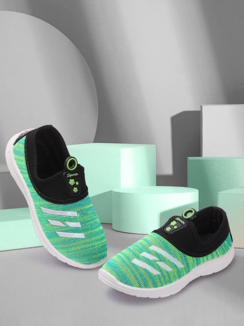 

YK Unisex Kids Green Printed Slip-On Sneakers