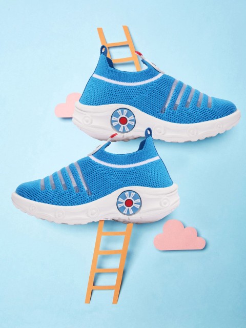 

YK Unisex Kids Blue Woven Design Slip-On Sneakers