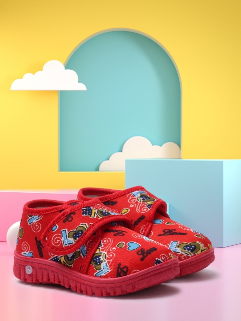 

YK Unisex Kids Red Printed Sneakers