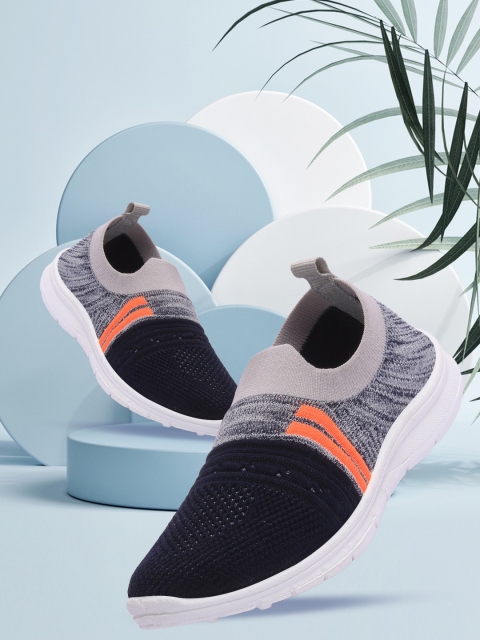 

YK Kids Navy Blue Colourblocked Slip-On Sneakers