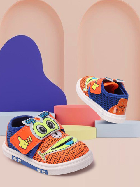 

YK Unisex Kids Orange Printed Sneakers