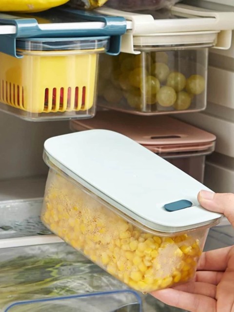 

MARKET99 Transparent Plastic Fridge Shelf Holder With Lid