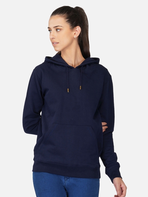 

Tinted Women Navy Blue Hooded Sweatshirt