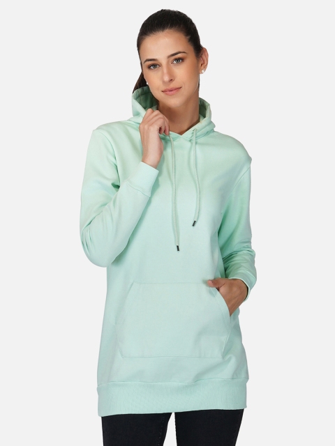 

Tinted Women Sea Green Hooded Sweatshirt