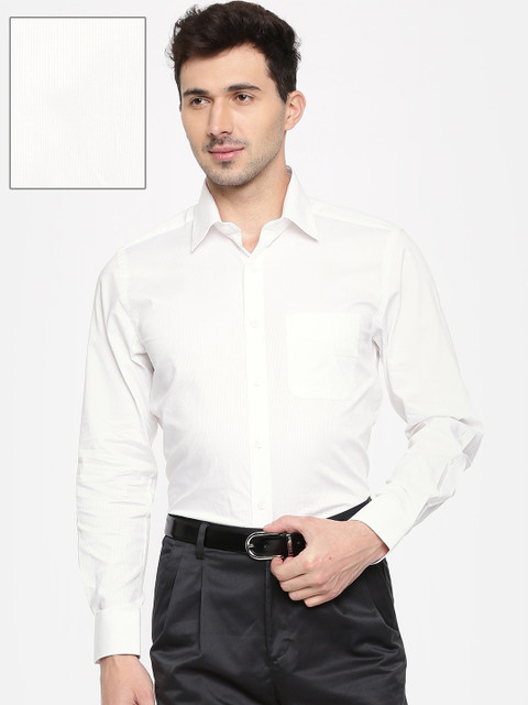 

Peter England Men White Regular Fit Solid Formal Shirt