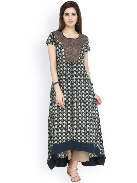 

Varanga Women Blue Printed Anarkali Kurta