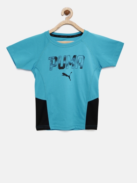 

Puma Boys Blue Printed Active Cell 1 Round Neck T-shirt