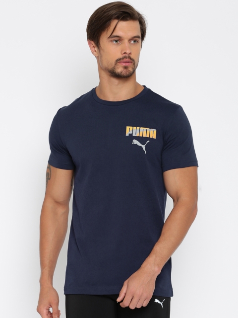 

Puma Men Navy Hero Solid Round Neck T-shirt, Navy blue