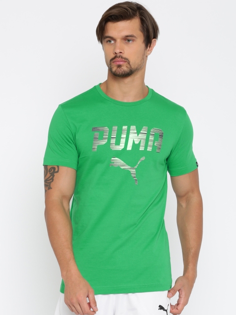 

Puma Men Green Printed Slim Fit Rebel T-shirt