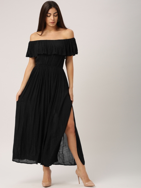 

all about you Women Black Solid Bardot Maxi Dress