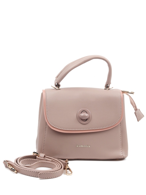 

ODETTE Cream-Coloured Solid Structured Handheld Bag