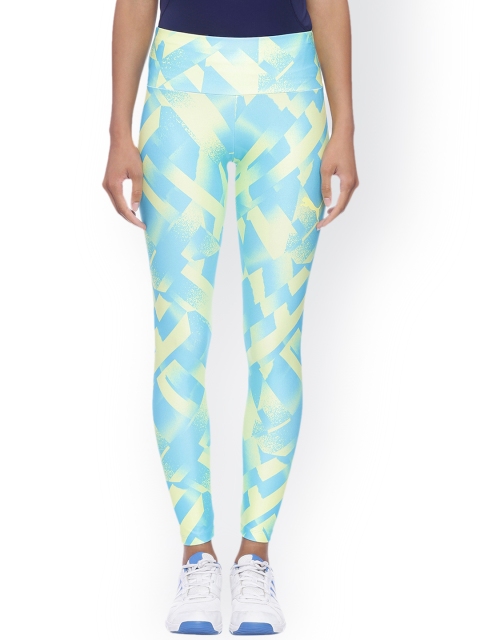 

Puma Blue & Lime Green Printed Elevated Tights