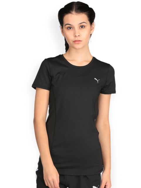 

Puma Women Black Solid Essential Round Neck T-shirt
