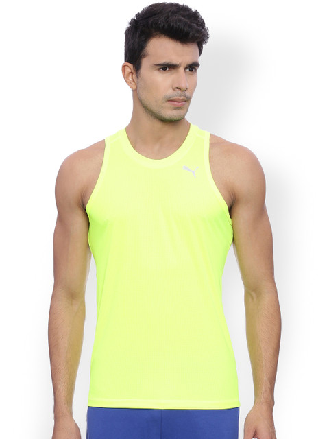 

Puma Men Green Solid Round Neck T-shirt