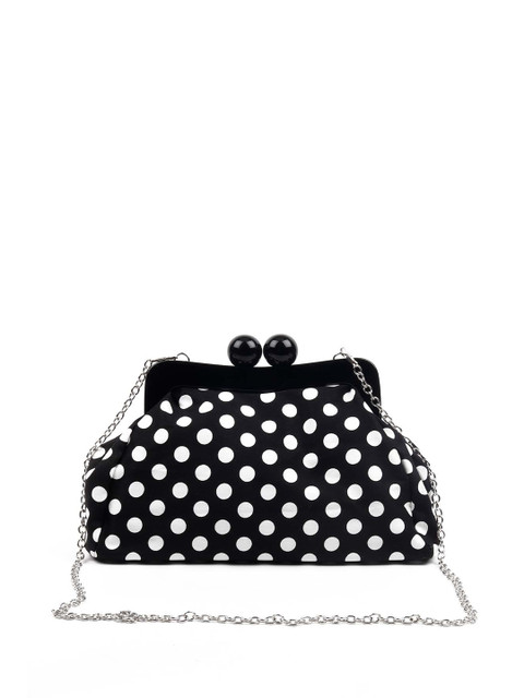 

ODETTE Women Printed Box Clutch, Black