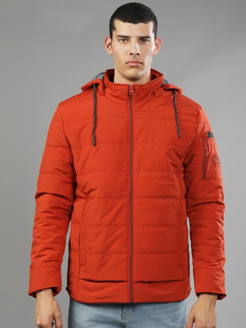 

t-base Men Orange Windcheater Puffer Jacket