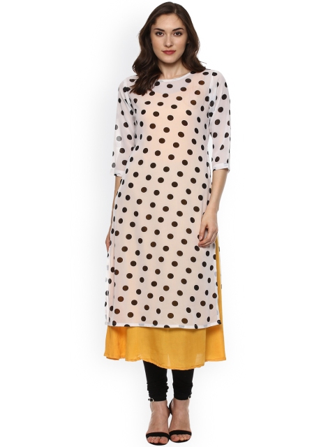 

La Firangi Women White & Black Printed A-Line Kurta