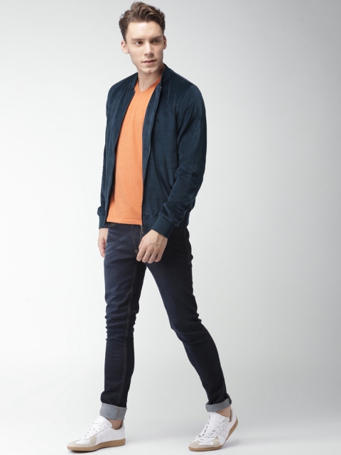 

Mast & Harbour Men Navy Solid Bomber, Navy blue