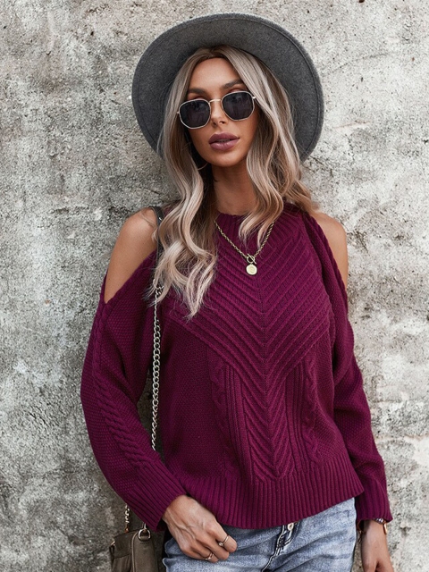 

La Aimee Maroon Self Design Regular Top