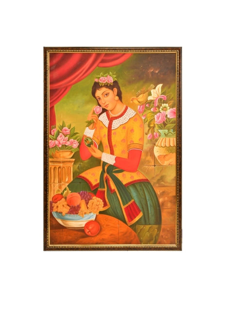 

Exotic India Mustard Yellow & Green Abstract Painted Canvas Wall Art