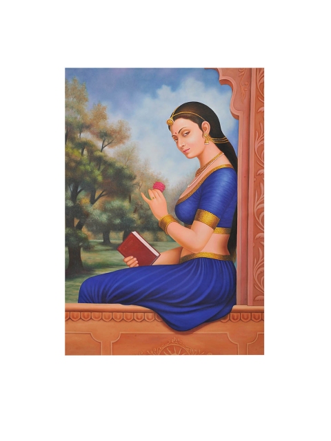 

Exotic India Blue & Gold Young Indian Woman Wall Art