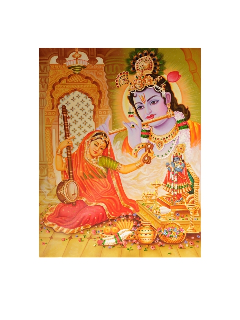 

Exotic India Gold-Toned Mirabai and Krishna Wall Art