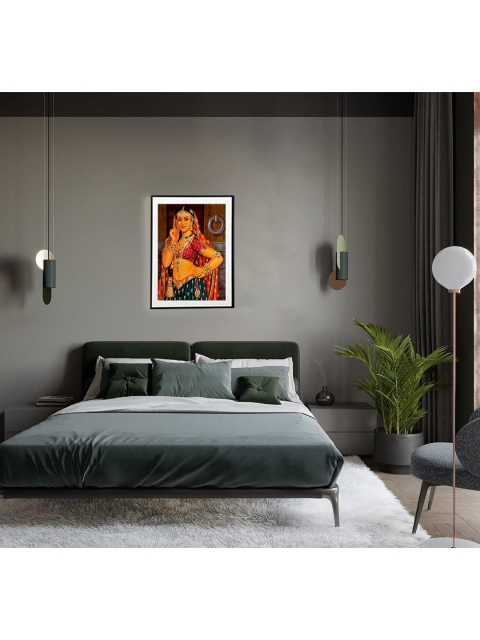 

Exotic India Red Printed The Regal Courtesan Painting Wall Art