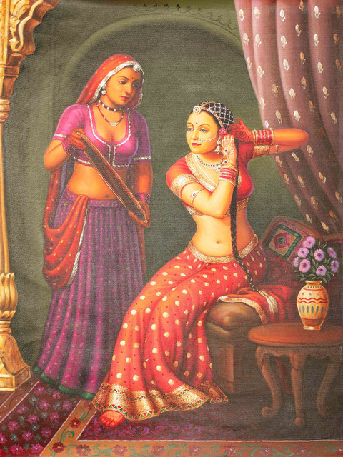 

Exotic India Violet & Red Printed Canvas Wall Art