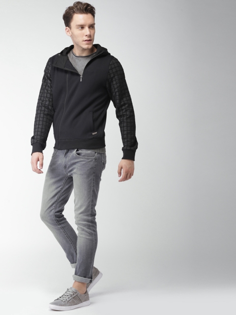 

Mast & Harbour Men Black Solid Sweatshirt