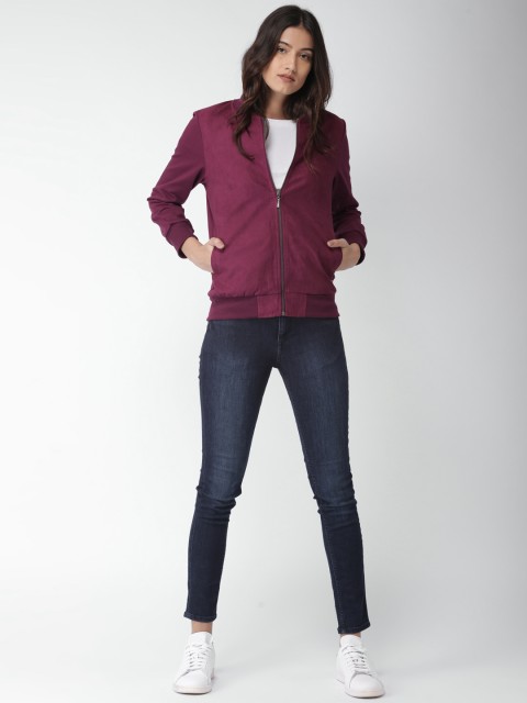 

Mast & Harbour Women Burgundy Solid Sweatshirt