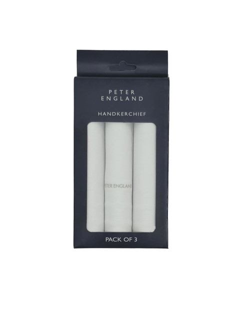 

Peter England Men White Pack Of 3 Checked Cotton Handkerchiefs