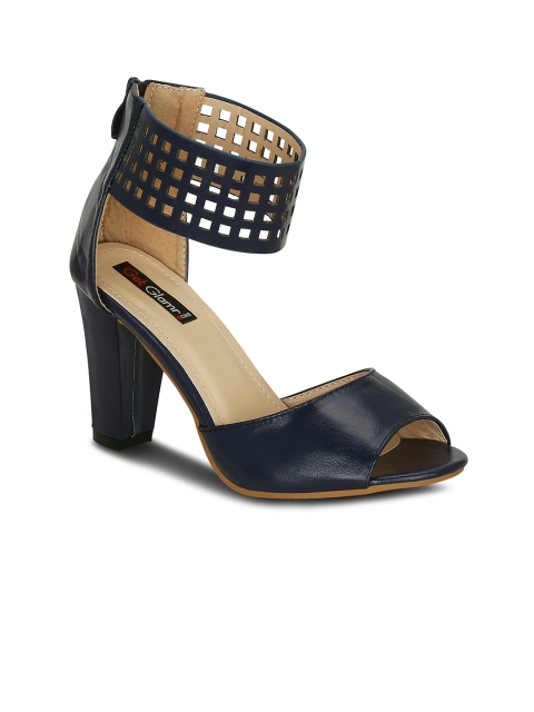 

Get Glamr Women Navy Solid Sandals, Navy blue