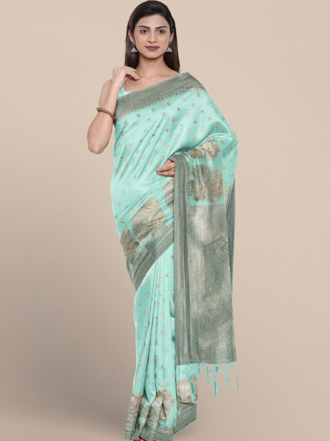 

Chhabra 555 Women Turquoise Blue Sarees