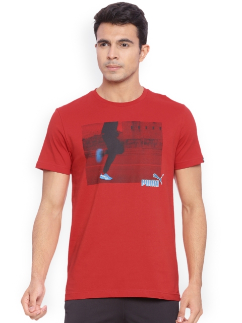 

Puma Men Red Printed Round Neck T-shirt