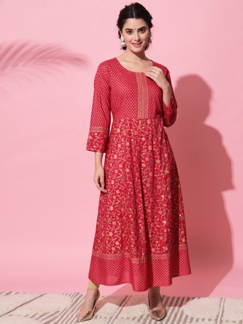 

VAANI CREATION Pink Ethnic Midi Dress