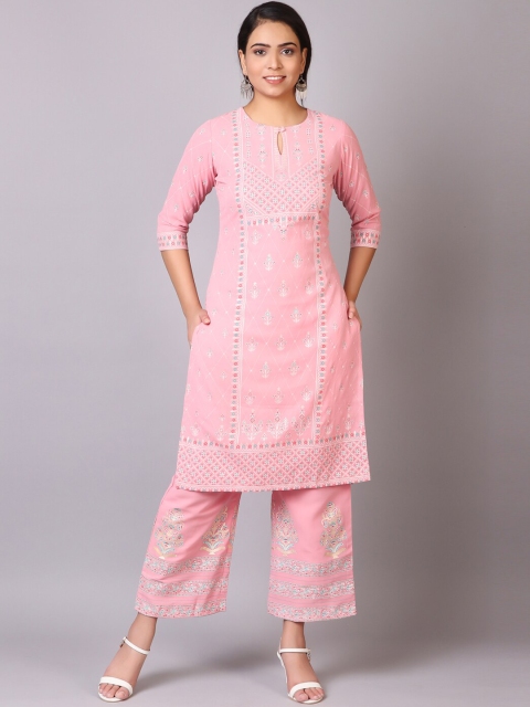 

V TRADITION Women Pink Kurta with Trouser