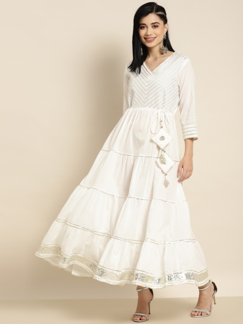 

Juniper White Gotta Patti Tiered Maxi Ethnic Dress