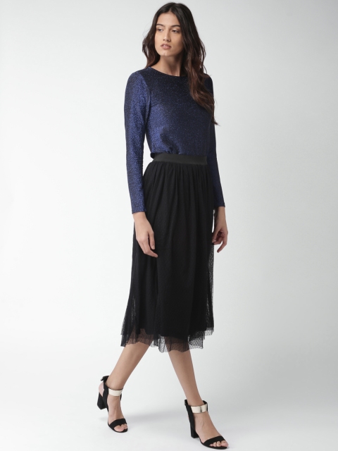 

Mast & Harbour Women Blue Self Design Top