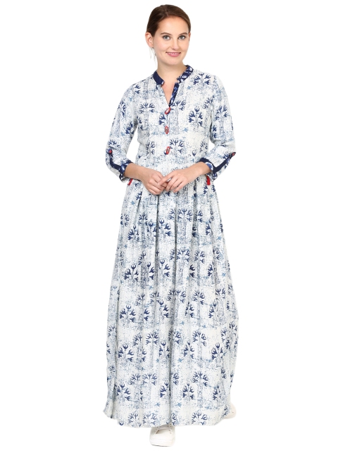 

Shakumbhari Women Off-White Printed Maxi Dress