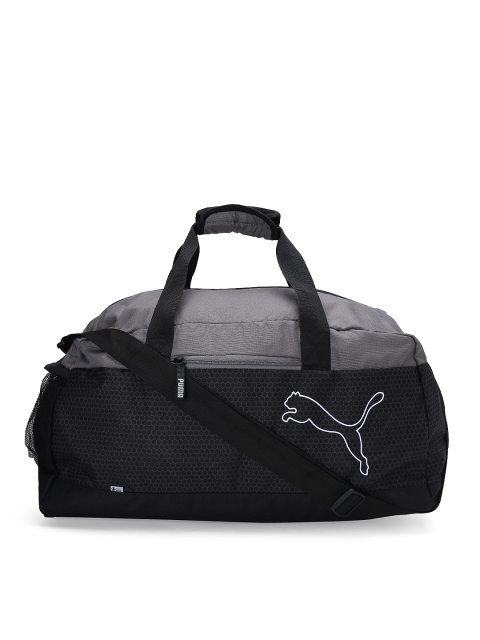 

Puma Unisex Black & Grey Textured Echo Sports Duffel Bag