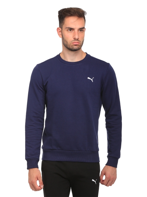 

Puma Men Navy ESS Crew FL Solid Sweatshirt, Navy blue