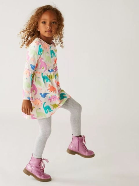 

Marks & Spencer Girls Multicoloured Cotton A-Line Dress, Multi