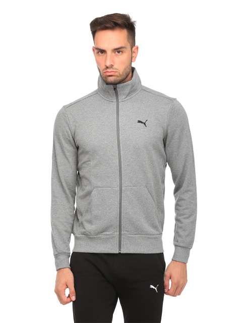 

Puma Men Grey Melange ESS Sweat TR Solid Sporty Jacket