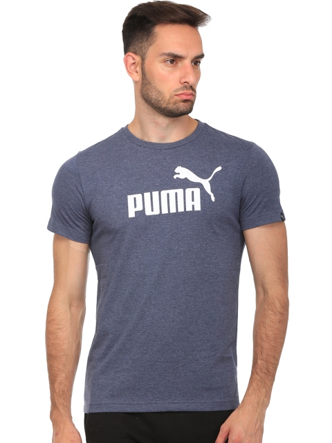 

Puma Men Blue ESS Heather Printed Round Neck T-shirt