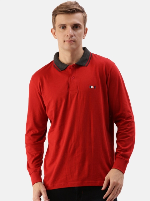

ACTIMAXX Men Red Polo Collar Cotton T-shirt