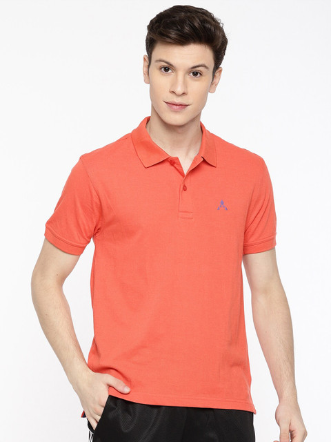

ACTIMAXX Men Orange Polo Collar Applique T-shirt