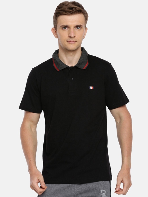 

ACTIMAXX Men Black Polo Collar Cotton T-shirt