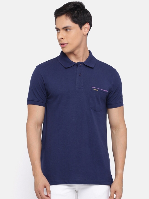 

ACTIMAXX Men Blue Polo Collar Cotton T-shirt