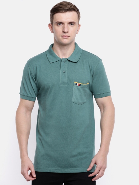

ACTIMAXX Men Green Polo Collar Cotton T-shirt