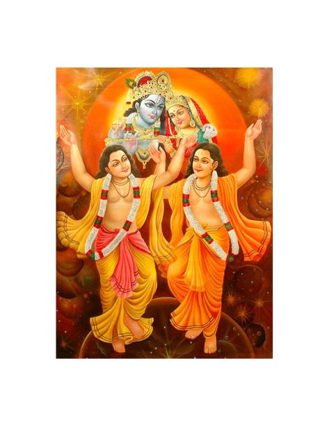 

Exotic India Orange & Yellow Printed Wall Art